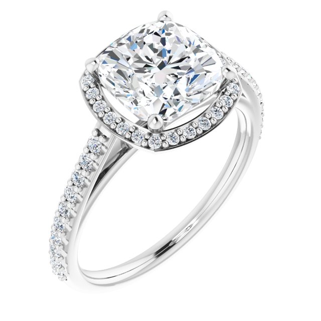18K White Engagement Ring Mounting