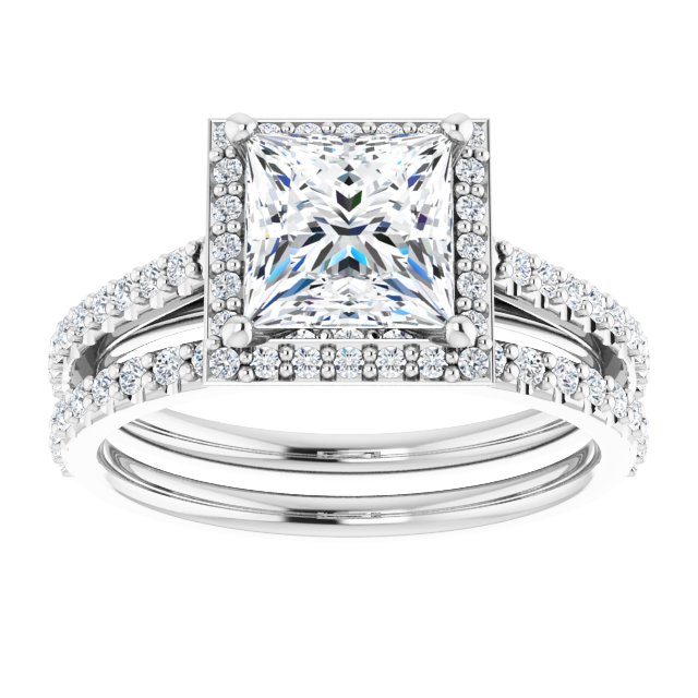 18K White Engagement Ring Mounting