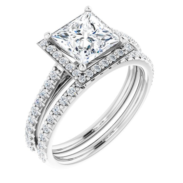 18K White Engagement Ring Mounting