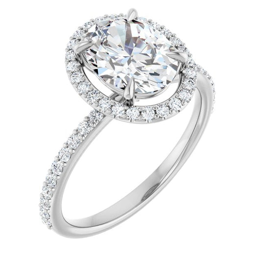 18K White Engagement Ring Mounting