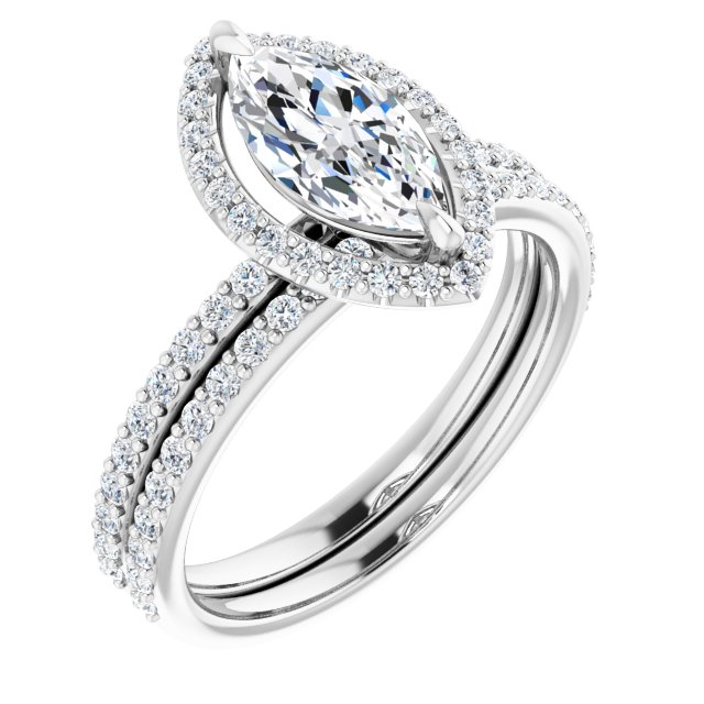 18K White Engagement Ring Mounting