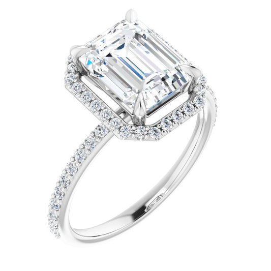 18K White Engagement Ring Mounting