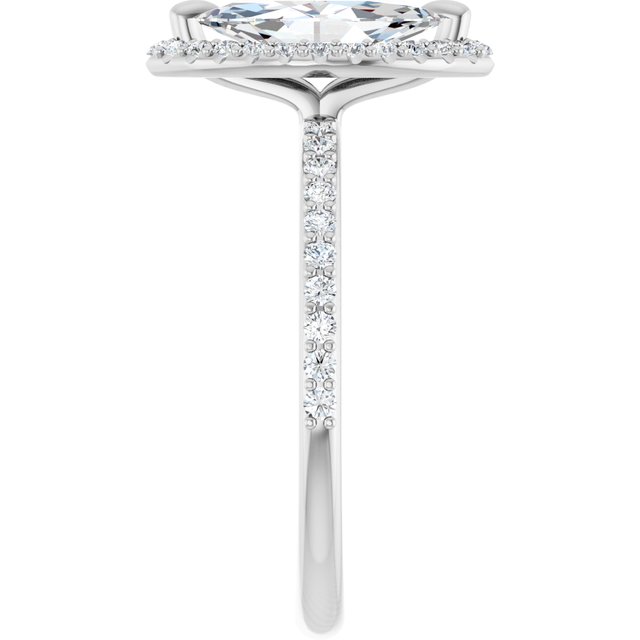 18K White Engagement Ring Mounting