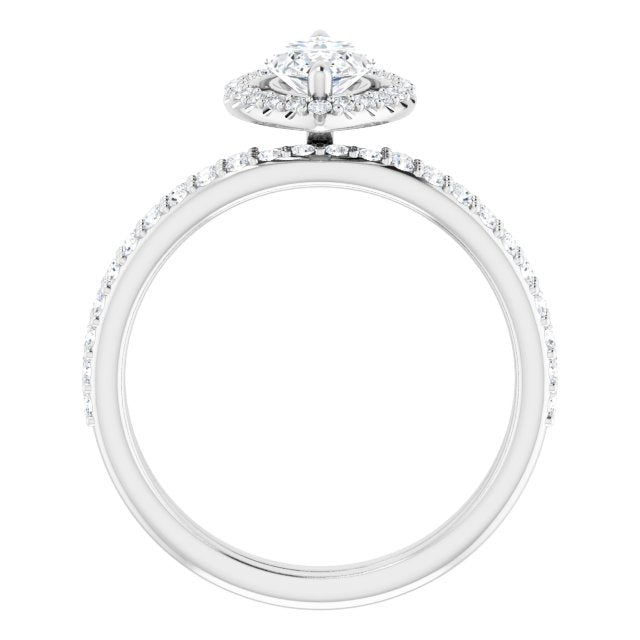 18K White Engagement Ring Mounting