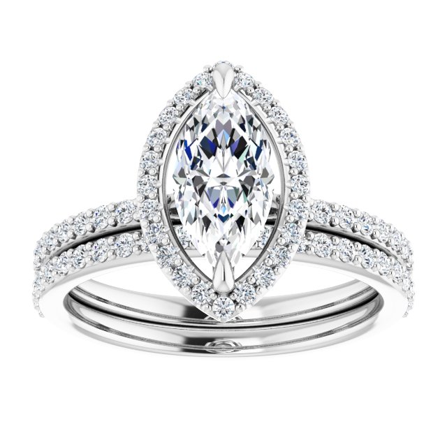 18K White Engagement Ring Mounting