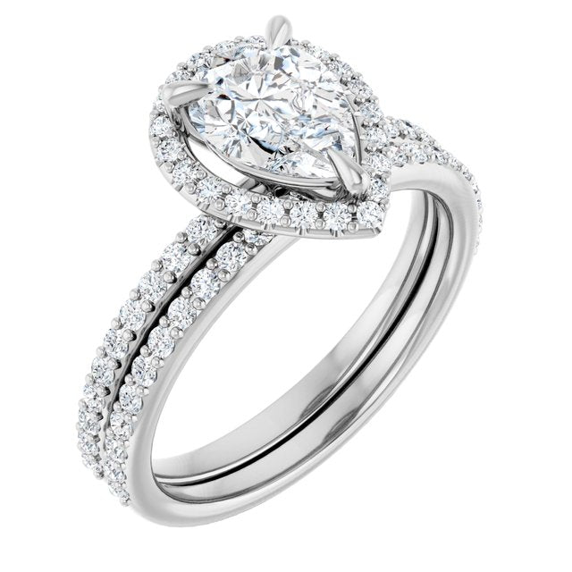 18K White Engagement Ring Mounting