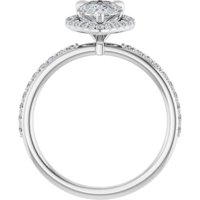18K White Engagement Ring Mounting