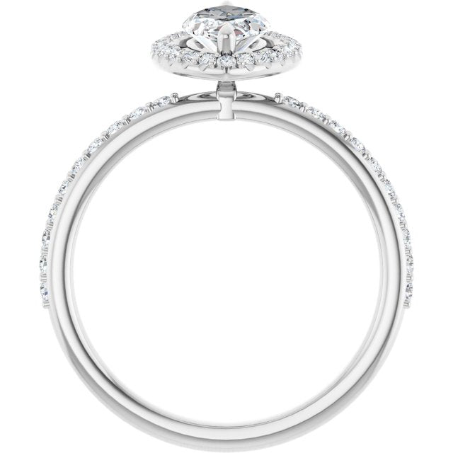 18K White Engagement Ring Mounting
