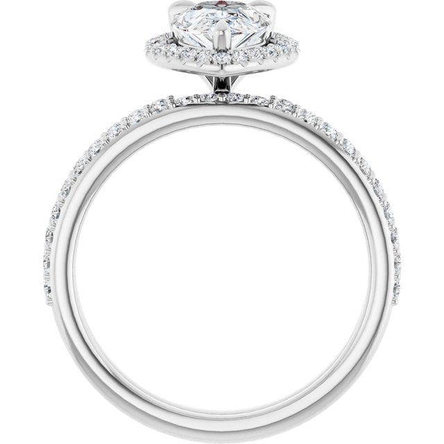 18K White Engagement Ring Mounting
