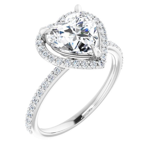 18K White Engagement Ring Mounting