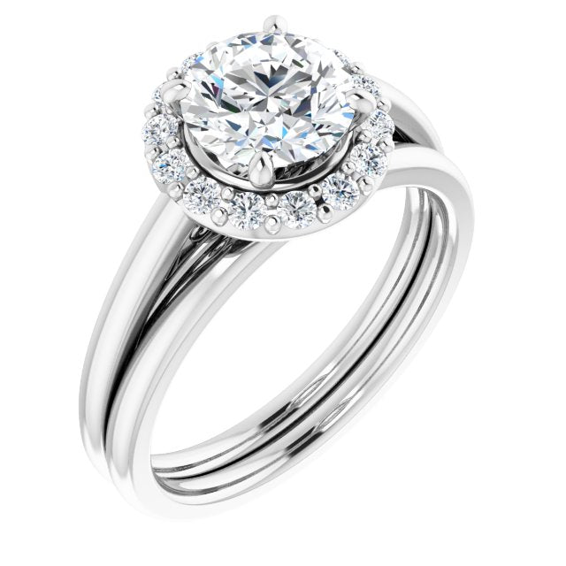 18K White Engagement Ring Mounting