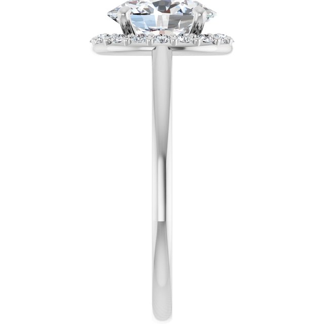 18K White Engagement Ring Mounting