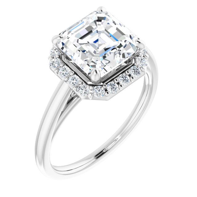 18K White Engagement Ring Mounting