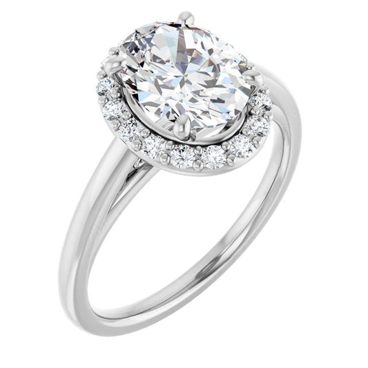18K White Engagement Ring Mounting