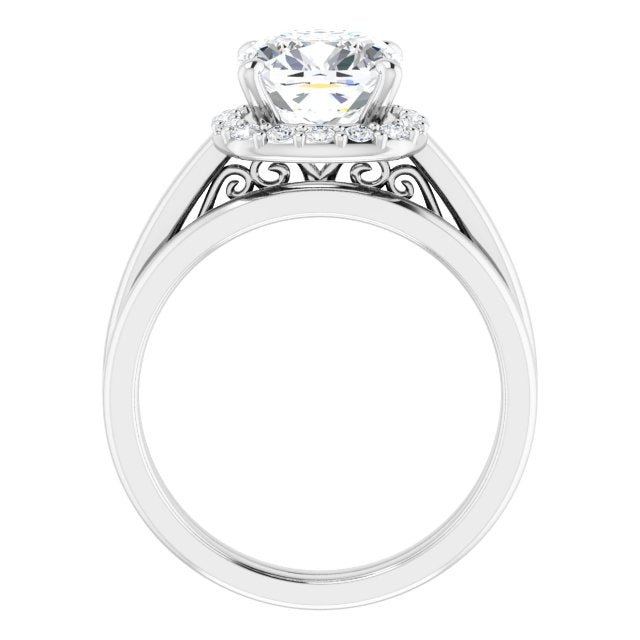 18K White Engagement Ring Mounting