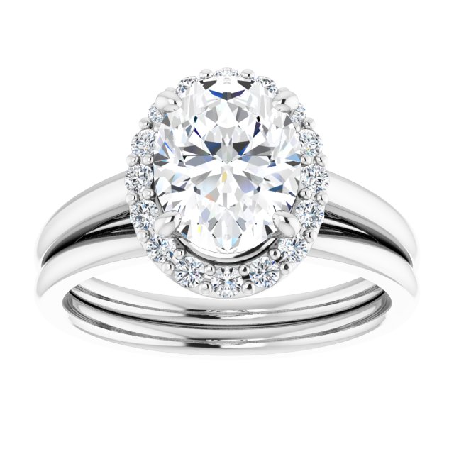 18K White Engagement Ring Mounting