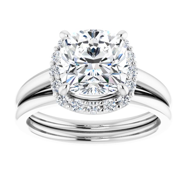 18K White Engagement Ring Mounting