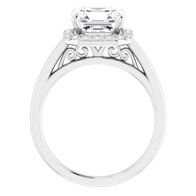 18K White Engagement Ring Mounting