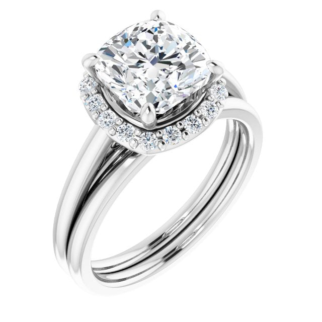 18K White Engagement Ring Mounting