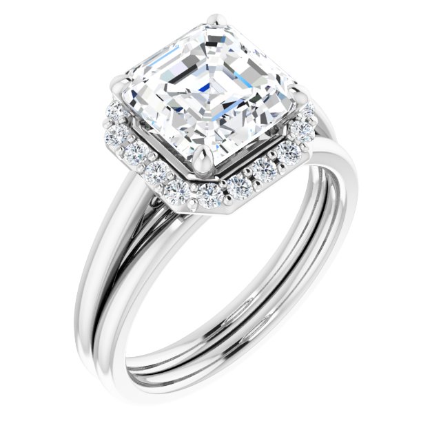 18K White Engagement Ring Mounting