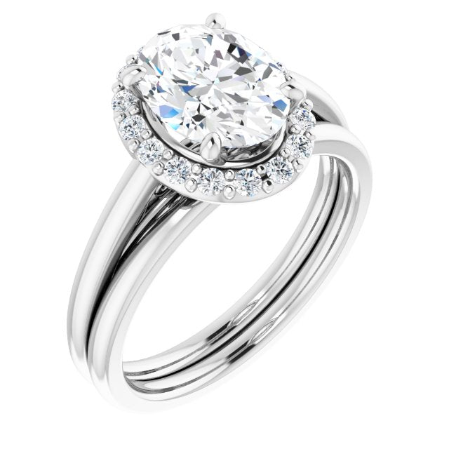 18K White Engagement Ring Mounting