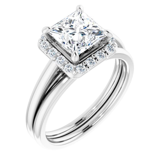 18K White Engagement Ring Mounting