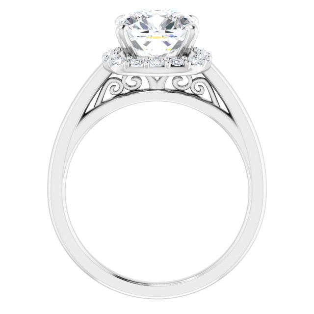 18K White Engagement Ring Mounting