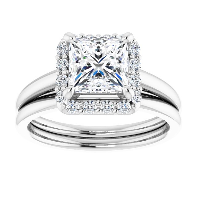 18K White Engagement Ring Mounting