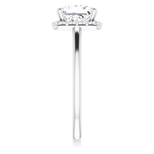 18K White Engagement Ring Mounting