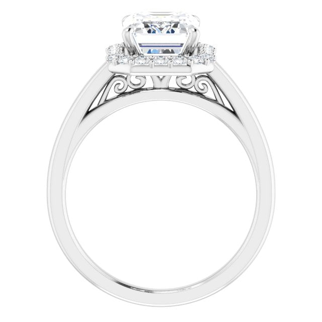 18K White Engagement Ring Mounting