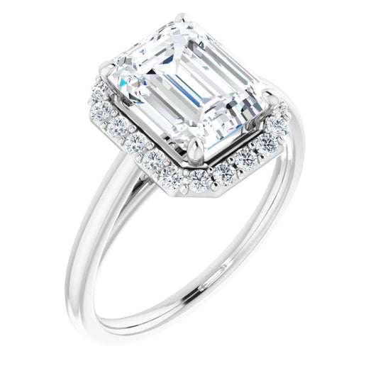 18K White Engagement Ring Mounting