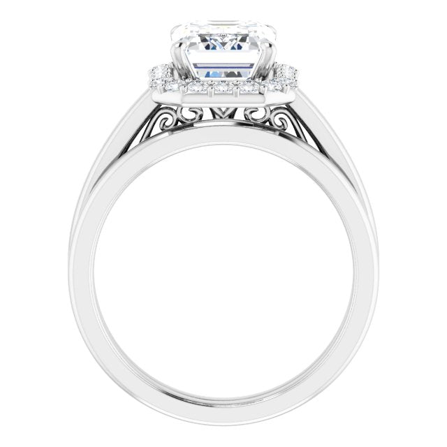 18K White Engagement Ring Mounting