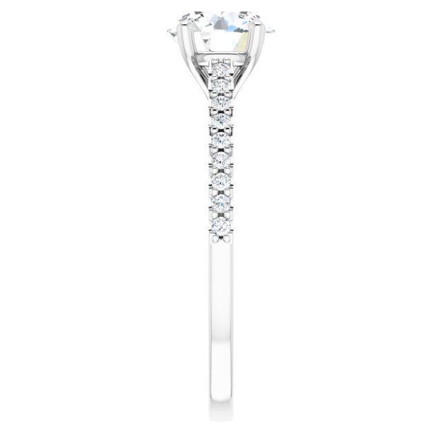 18K White Engagement Ring Mounting