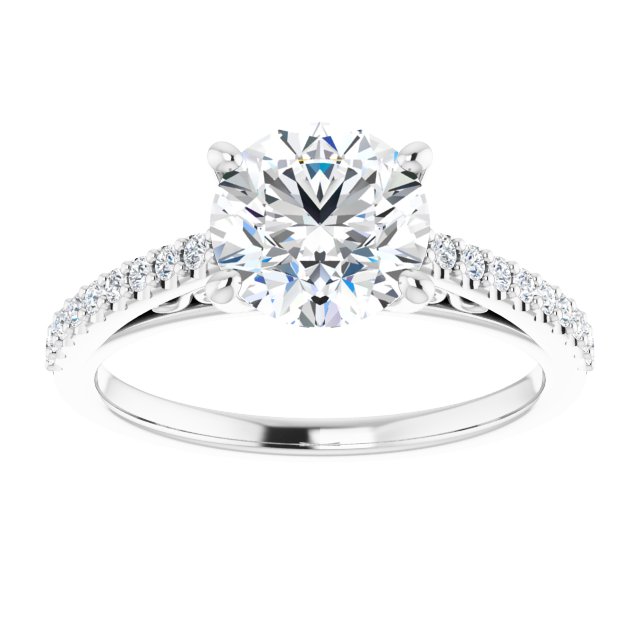 18K White Engagement Ring Mounting