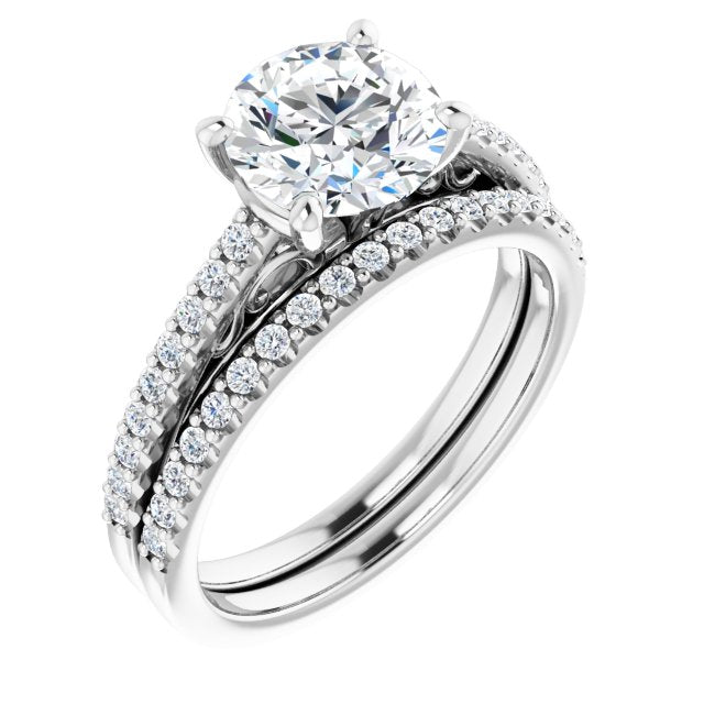 18K White Engagement Ring Mounting