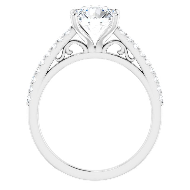 18K White Engagement Ring Mounting