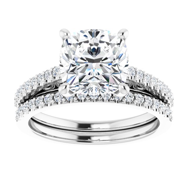 18K White Engagement Ring Mounting