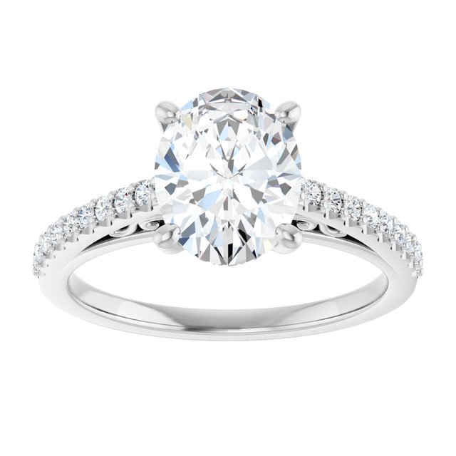 18K White Engagement Ring Mounting