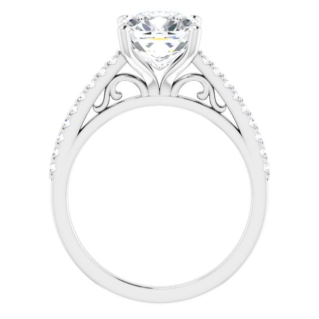 18K White Engagement Ring Mounting