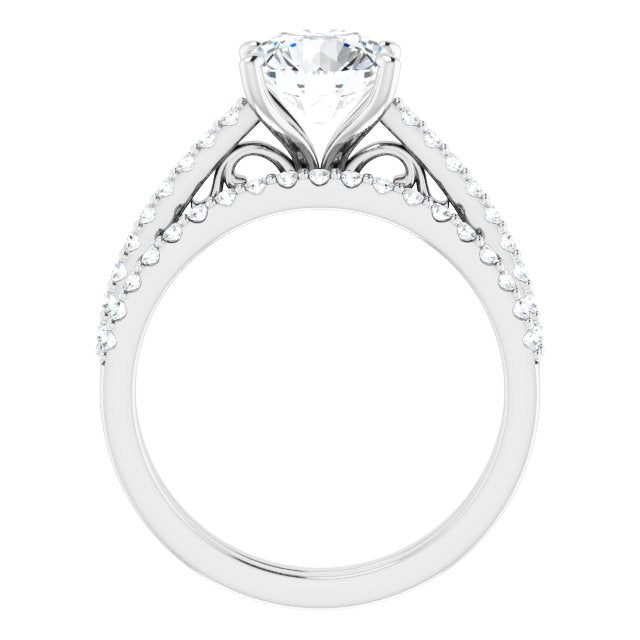 18K White Engagement Ring Mounting