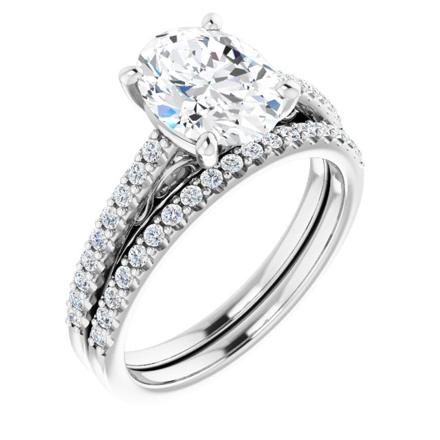 18K White Engagement Ring Mounting