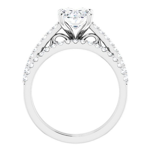 18K White Engagement Ring Mounting