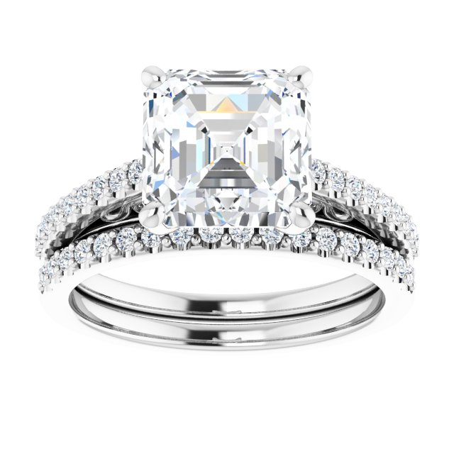 18K White Engagement Ring Mounting