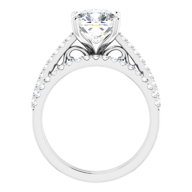 18K White Engagement Ring Mounting