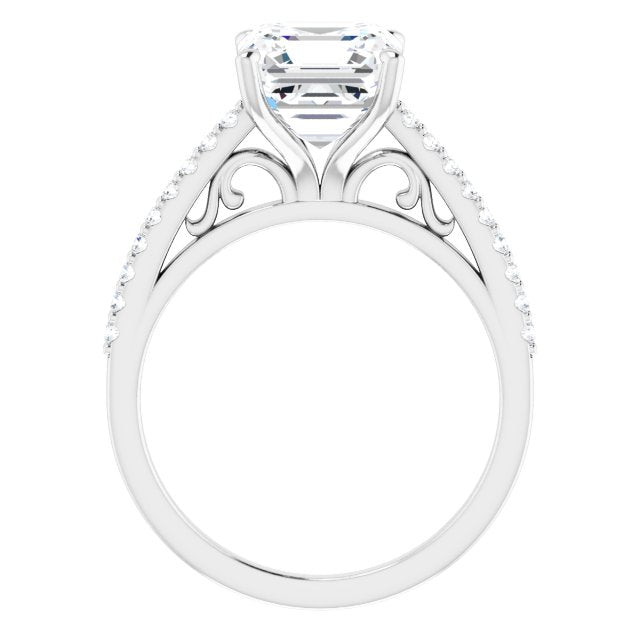18K White Engagement Ring Mounting