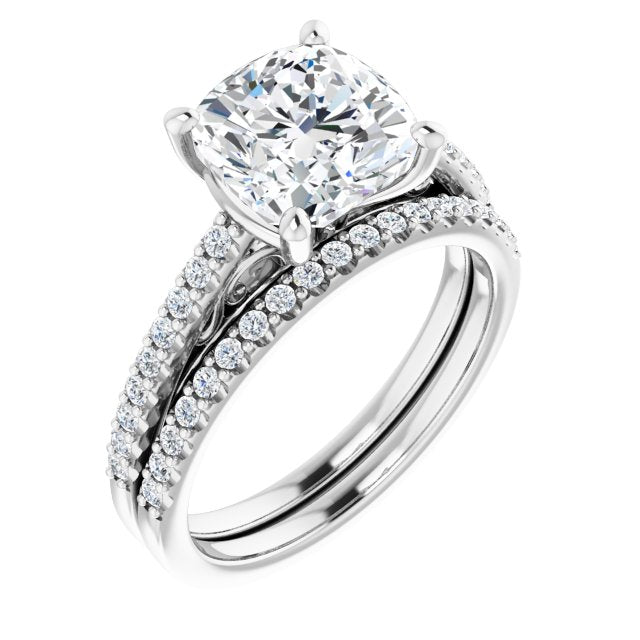 18K White Engagement Ring Mounting