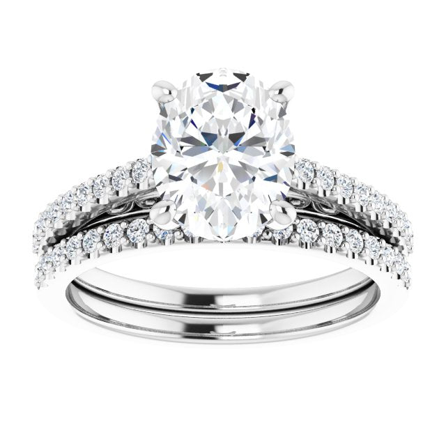 18K White Engagement Ring Mounting