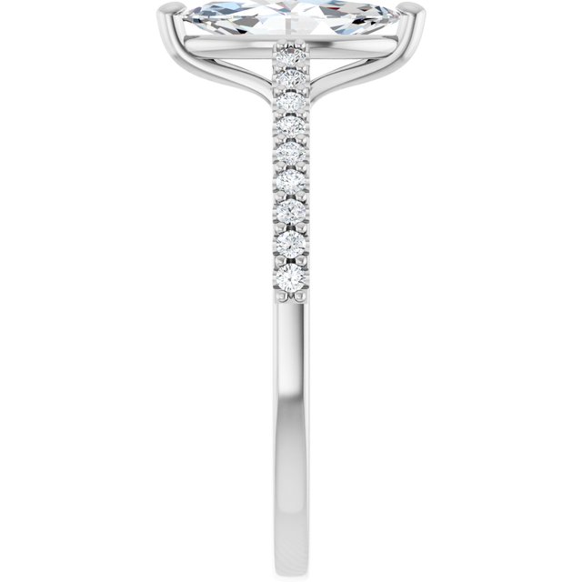 18K White Engagement Ring Mounting