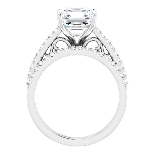18K White Engagement Ring Mounting