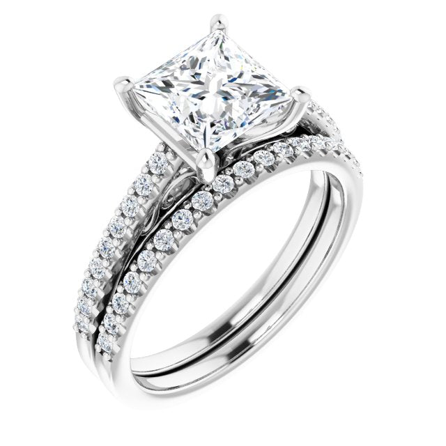 18K White Engagement Ring Mounting